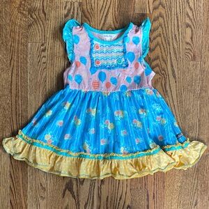 Matilda Jane Dream Chasers balloon dress, size 8. Missing one button, great cond